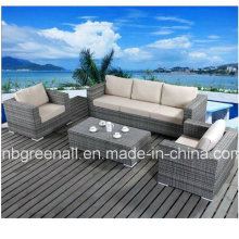 Aluminum Frame Wicker Furniture Rattan Sofa Set for Garden (9059)